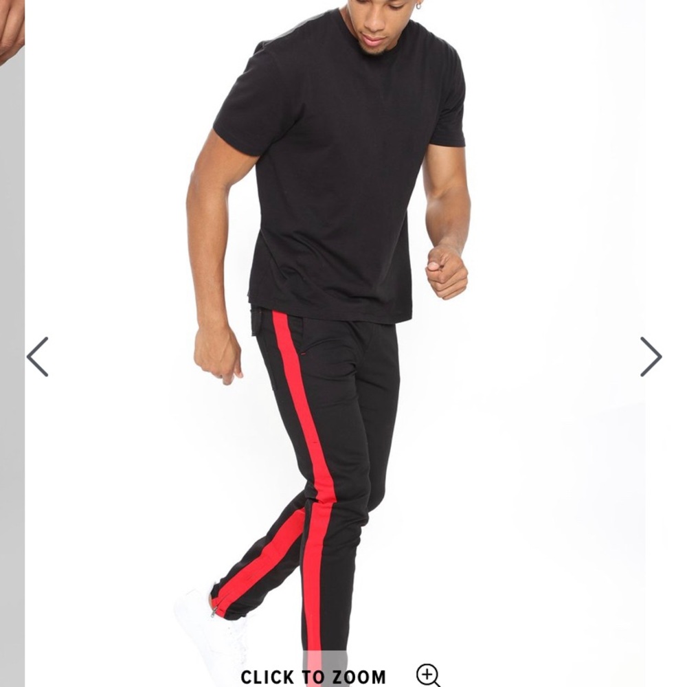 Travis Twill Joggers - Black/Red